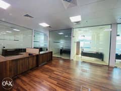 300 sqm Partition office space Airport road Rent 21,000 QR only 0