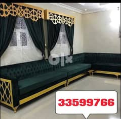 Upholstery shop = New sofa majlis curtain we making available 0